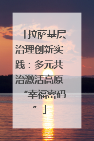 拉萨基层治理创新实践：多元共治激活高原“幸福密码”